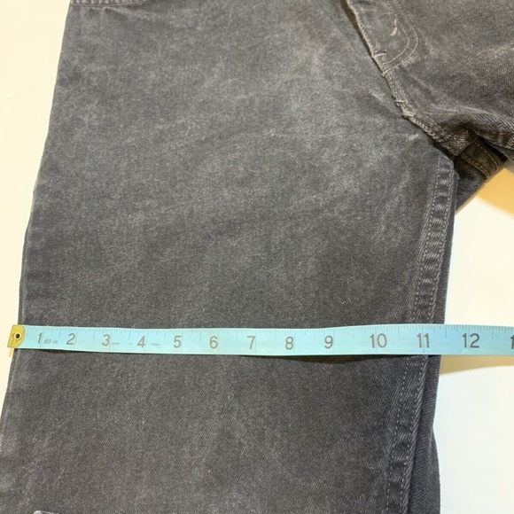 Vintage 90s Levis 505 Regular Straight Leg Grunge Black Denim Jeans Size 37x29.5 - Picture 10 of 10